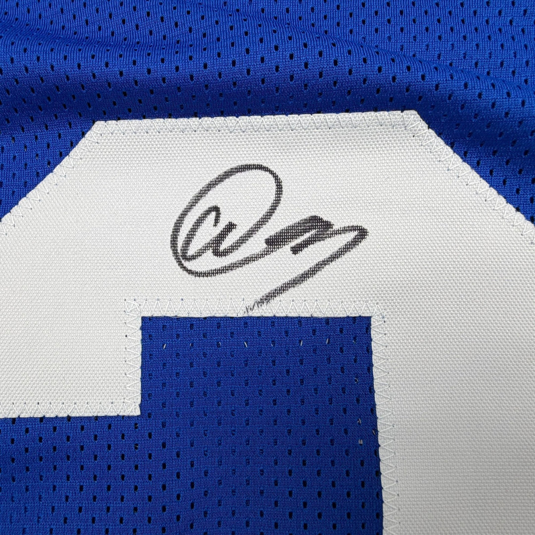 Autographed/Signed Abdul Carter New York #3 Blue Football Jersey BAS COA