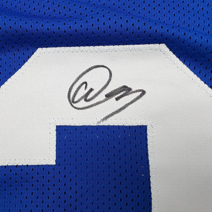 Autographed/Signed Abdul Carter New York #3 Blue Football Jersey BAS COA