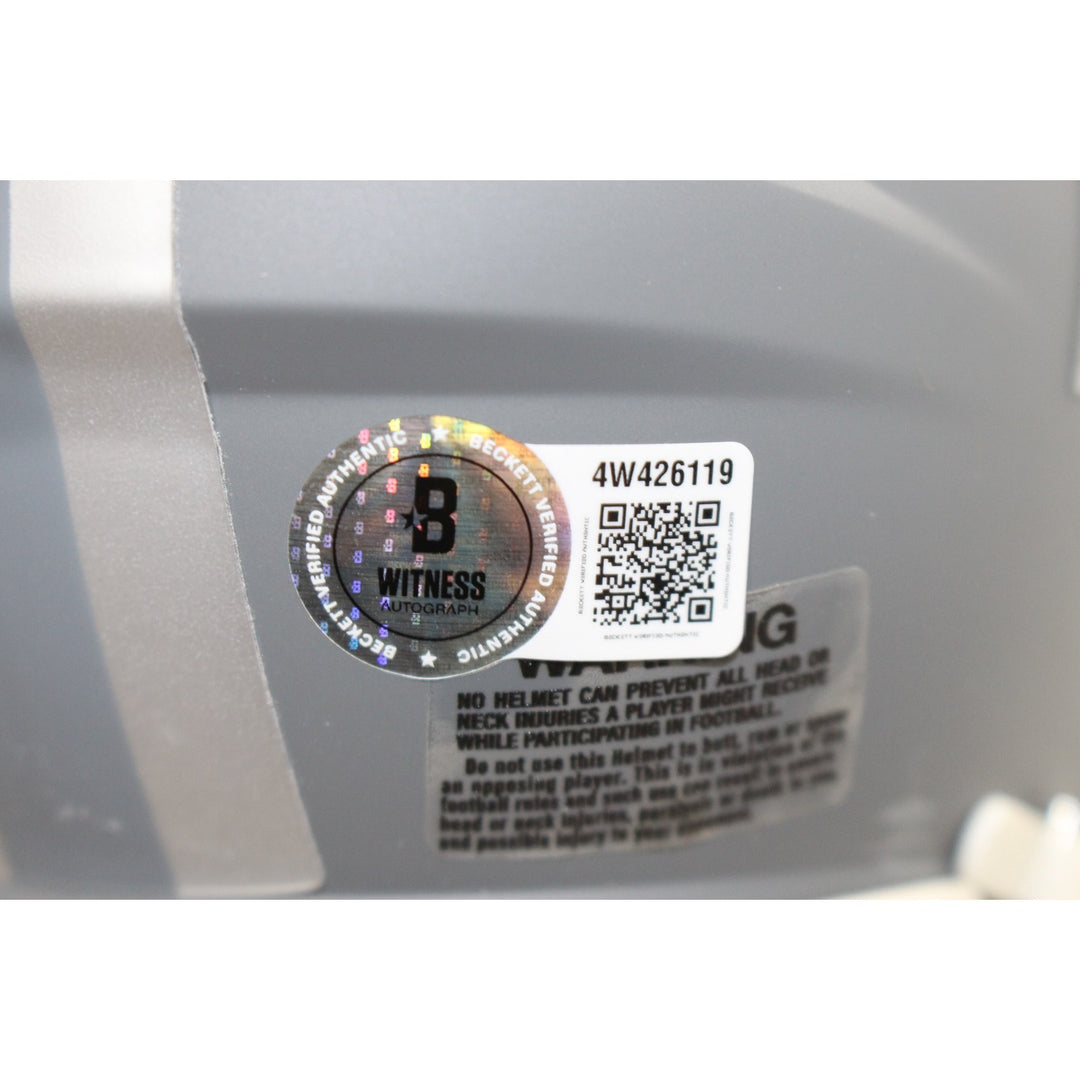 Dez Bryant Autographed Dallas Cowboys Slate Mini Helmet Beckett Witness 55041