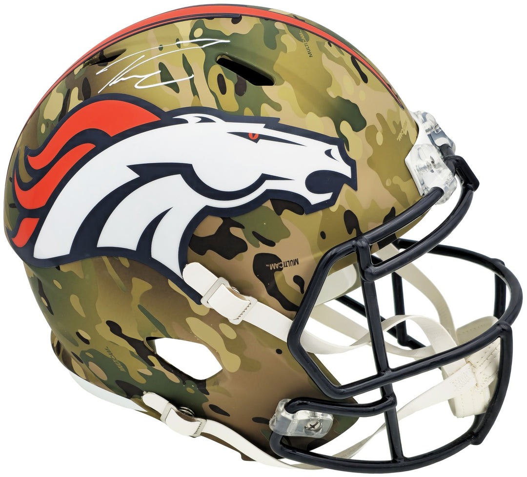 Russell Wilson Auto Broncos Camo Salute to Service Full Size Rep Helmet Fanatics