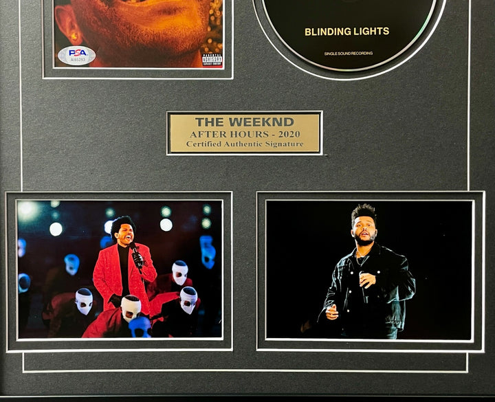 The Weeknd Signed Blinding Lights CD Album Framed Collage PSA/DNA COA Autograph