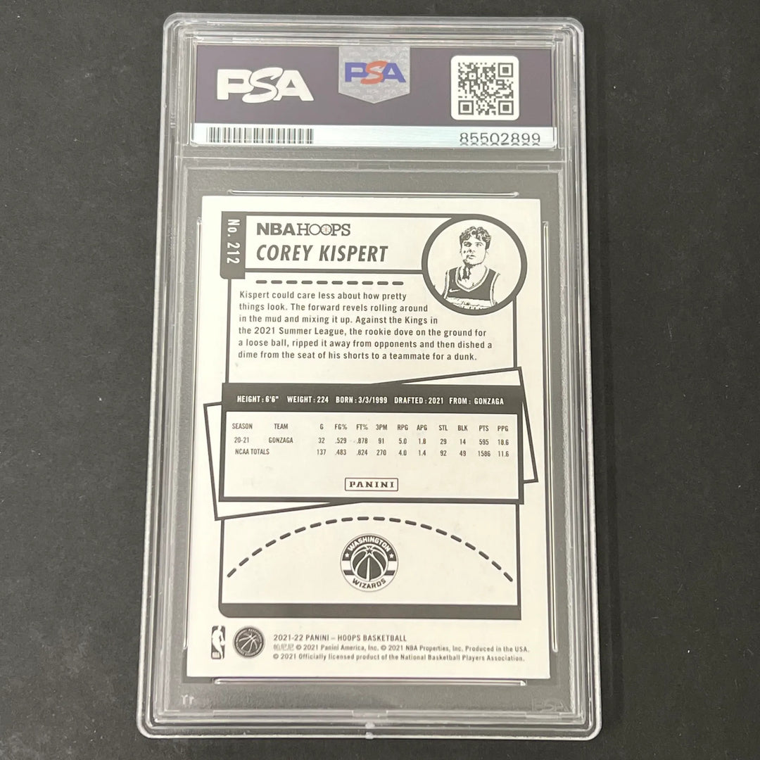 2021-22 Panini NBA Hoops #212 Deni Avdija Rookie signed card PSA Auto 10 Wizards