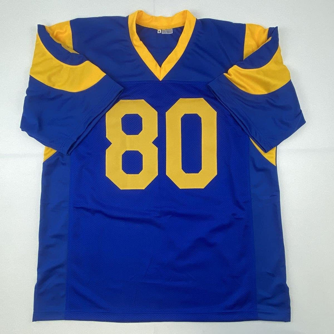 Autographed/Signed HENRY ELLARD Los Angeles LA Blue Football Jersey JSA COA Auto