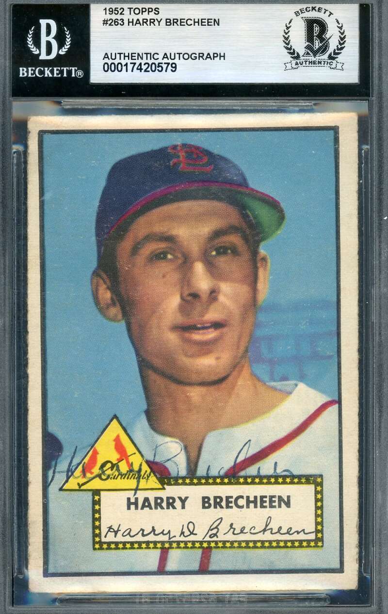 Harry Brecheen Beckett BAS Vintage Signed 1952 Topps Autograph