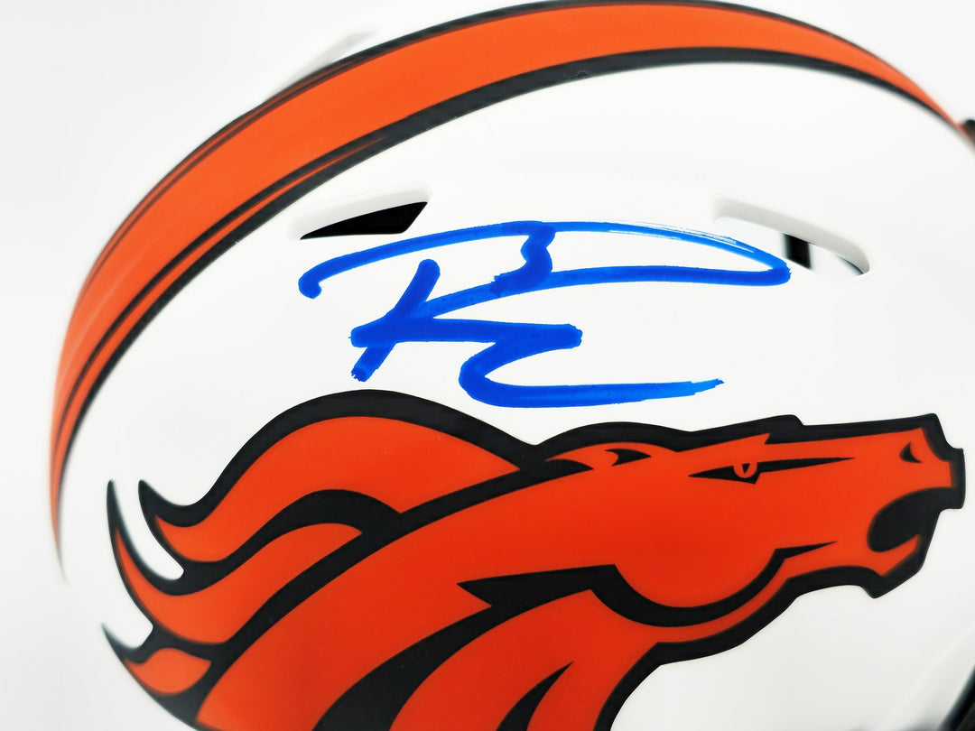 Russell Wilson Auto Broncos Lunar Eclipse White Speed Mini Helmet Fanatics Holo