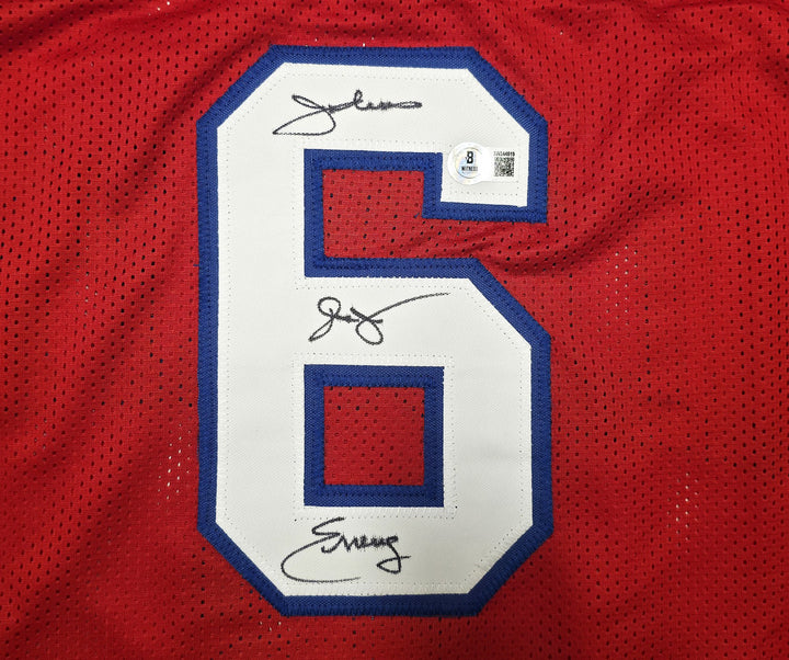 Philadelphia 76ers Julius "Dr. J" Erving Signed Red Jersey Beckett Witness