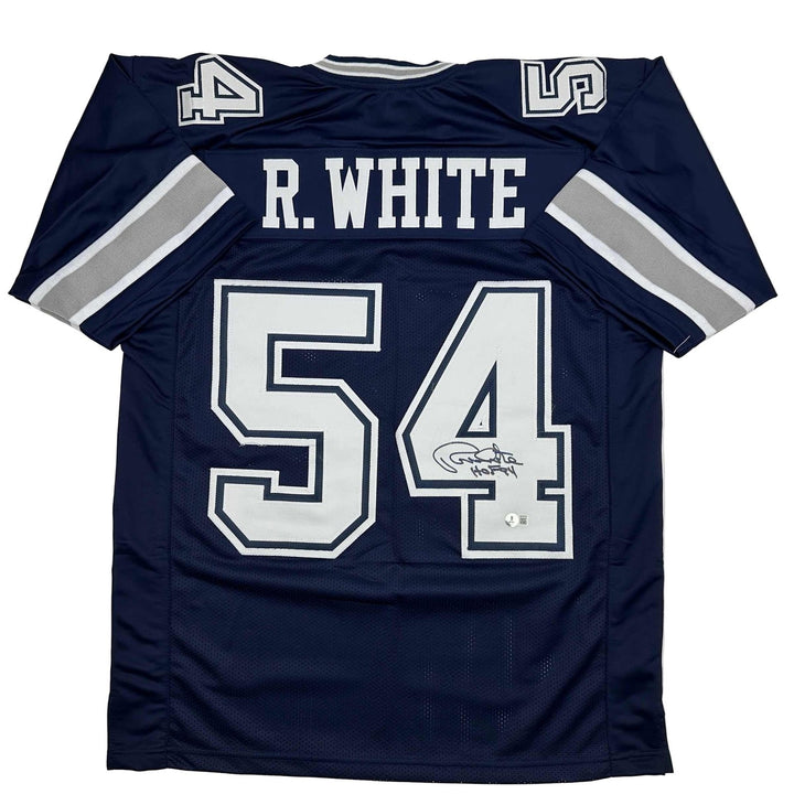 Autographed/Signed RANDY WHITE HOF 94 Dallas Blue Jersey JSA COA Auto