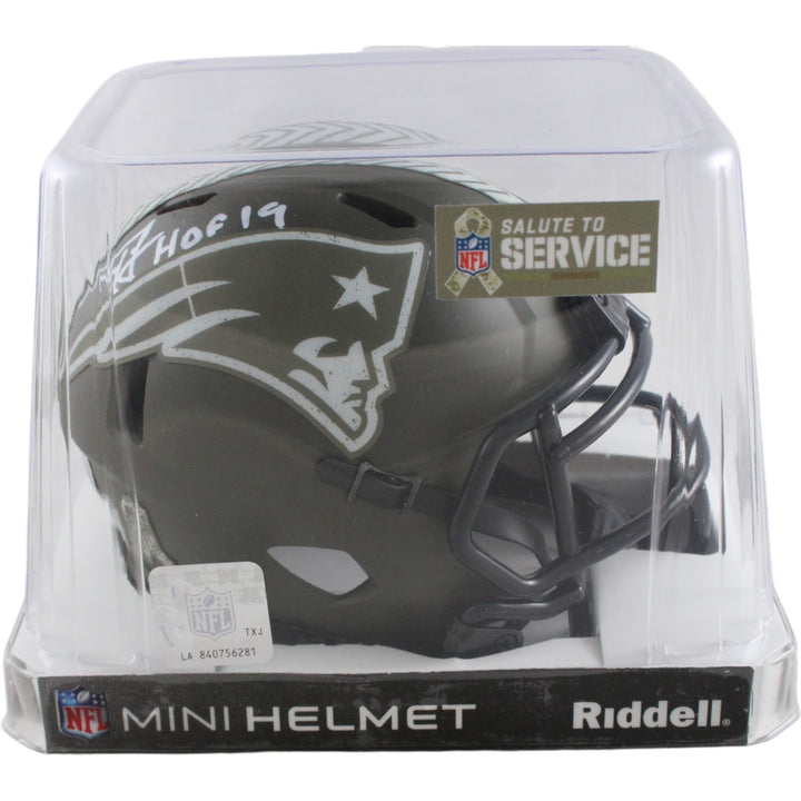 Ty Law Autographed New England Patriots 22 STS Mini Helmet HOF Beckett 54279