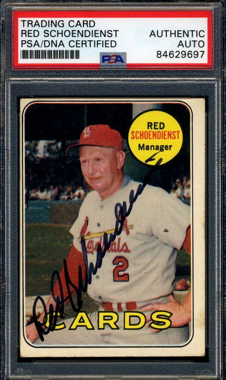 Red Schoendienst PSA DNA Signed 1969 Topps Autograph