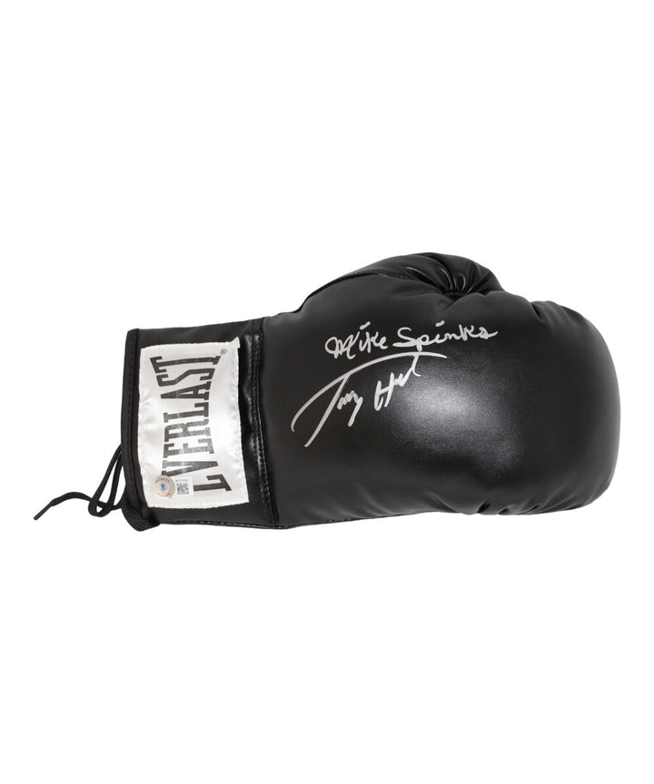 Larry Holmes & Michael Spinks Signed Black Right Boxing Glove Beckett 41191