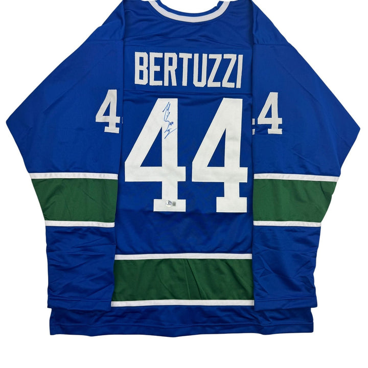 Autographed/Signed Todd Bertuzzi Vancouver Blue Jersey Beckett BAS COA