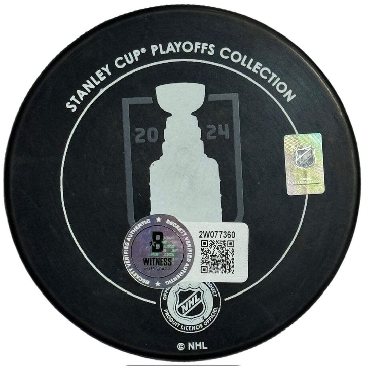 Sergei Bobrovsky Autographed Panthers Stanley Cup Champions Puck (Beckett Witnes