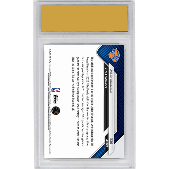 Graded 2025 Topps Now Jalen Brunson #339 Basketball Card HOFSM 10