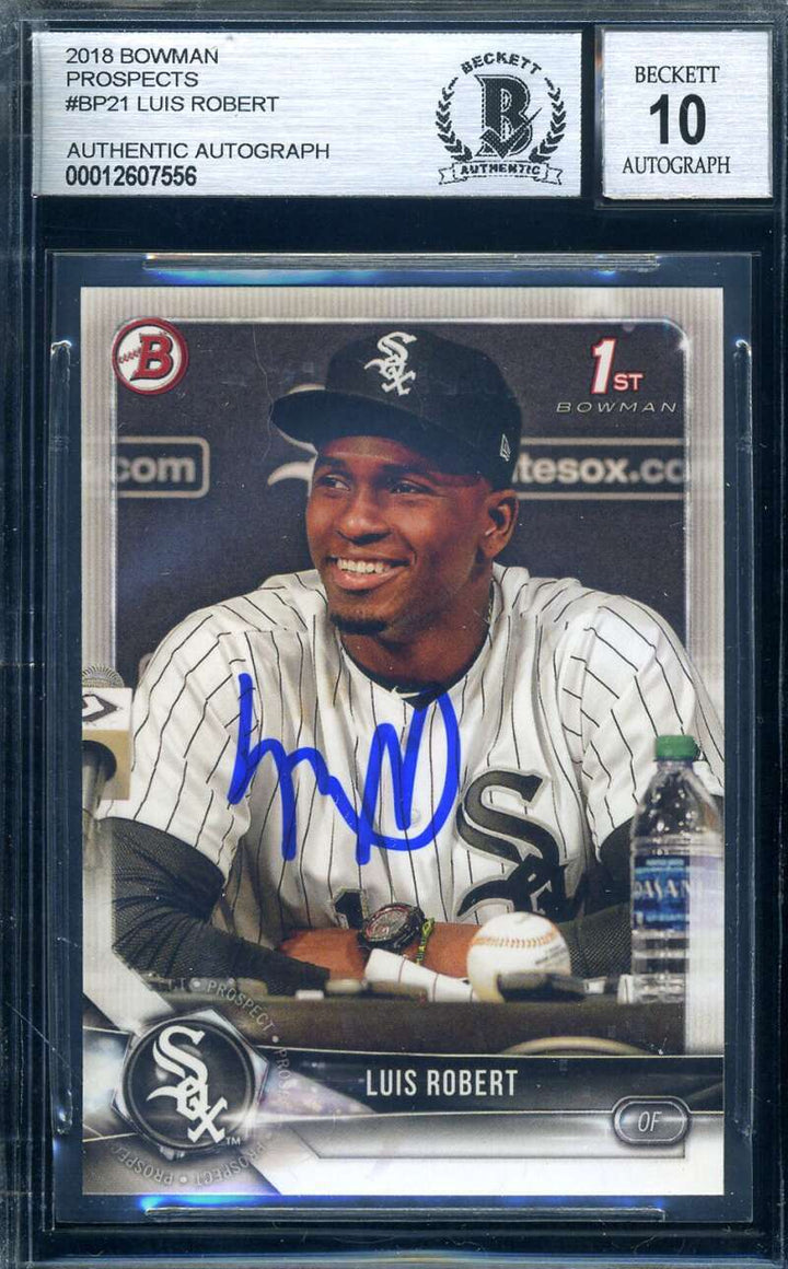 Luis Roberts Gem Mint 10 Beckett BAS Signed 2018 Bowman First Rookie Autograph