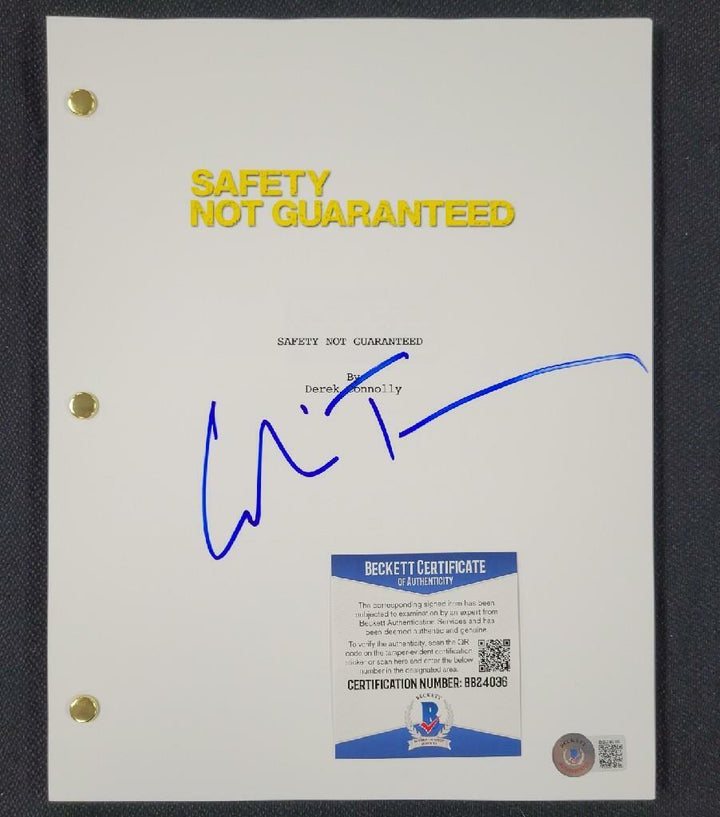 Colin Trevorrow signed Safety Not Guaranteed Movie Script (A) ~ Beckett BAS COA