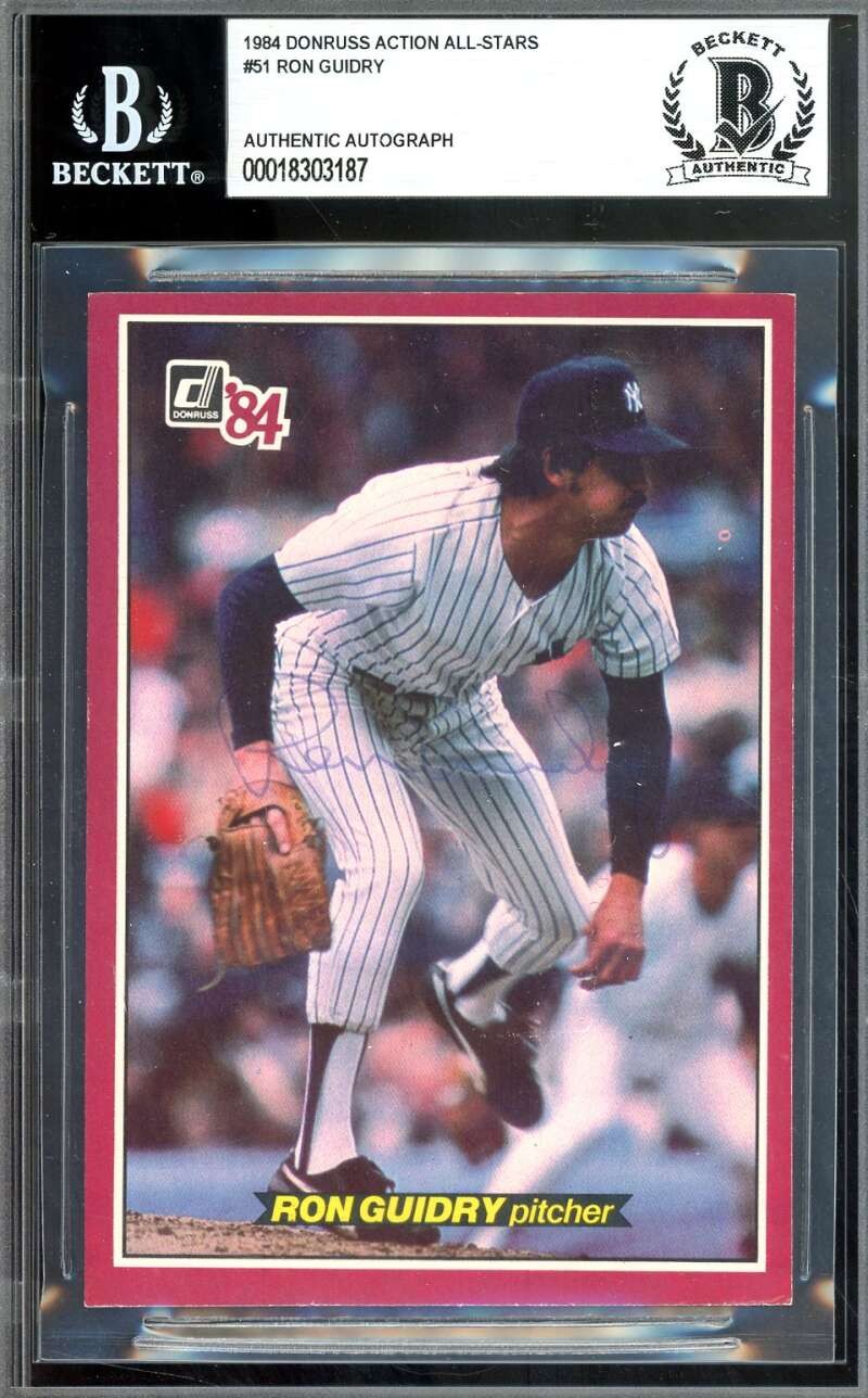 Ron Guidry Beckett BAS Signed 1984 Donruss Action All Stars Autograph