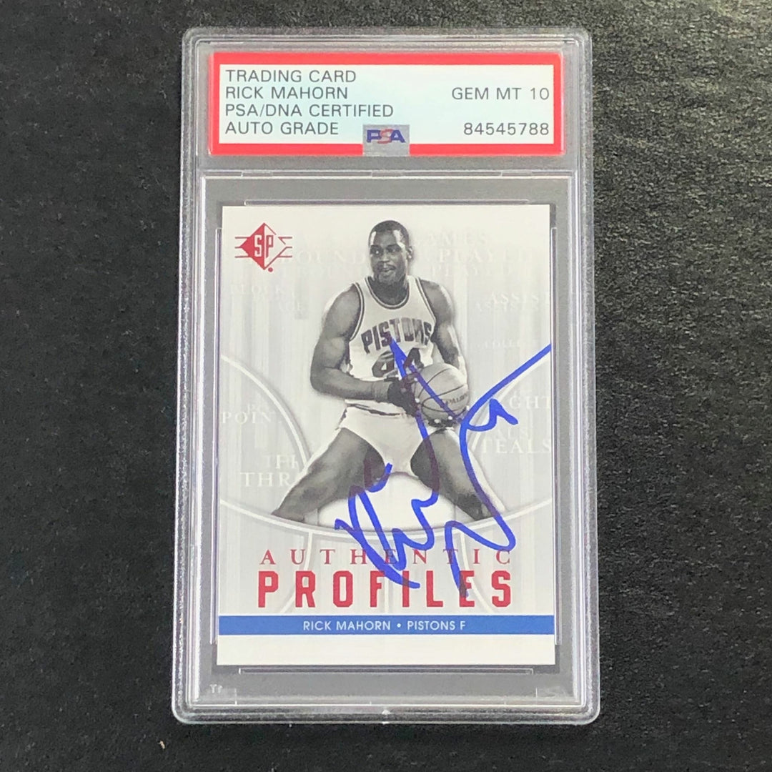 2008-09 SP Authentic Profiles #AP-13 Rick Mahorn Signed Card AUTO 10 PSA Slabbed