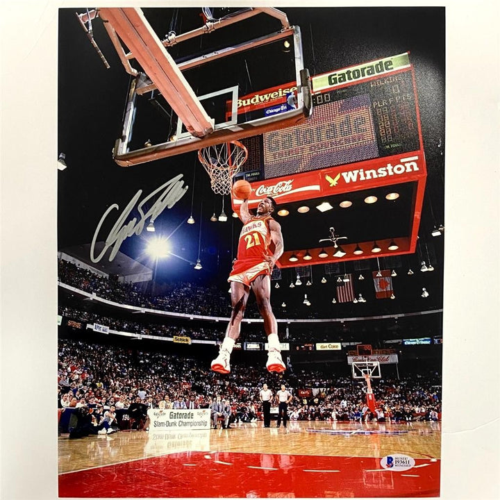 Dominique Wilkins signed Slam Dunk Contest 11x14 Photo autograph ~ Beckett BAS
