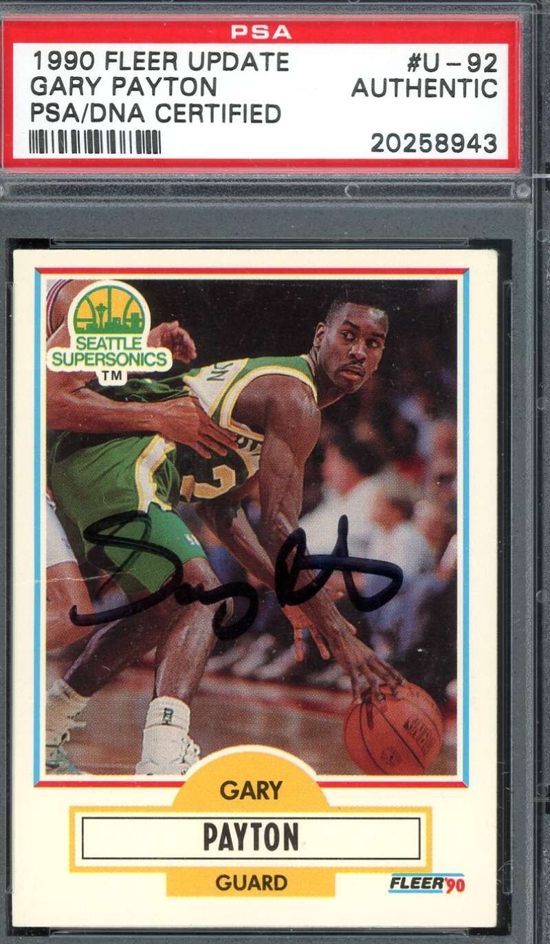 Gary Payton PSA DNA Signed 1990 Fleer Update Rookie Autograph