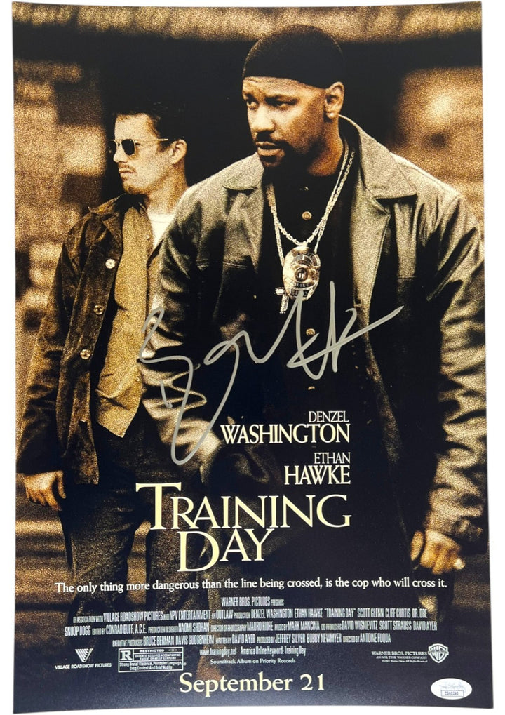 ETHAN HAWKE SIGNED TRAINING DAY 12X18 MOVIE POSTER PHOTO DENZEL WASHINGTON JSA !