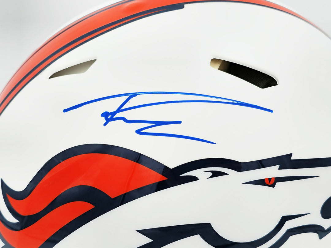 Russell Wilson Auto Broncos Flat Matte White Full Size Auth Spd Helmet Fanatics