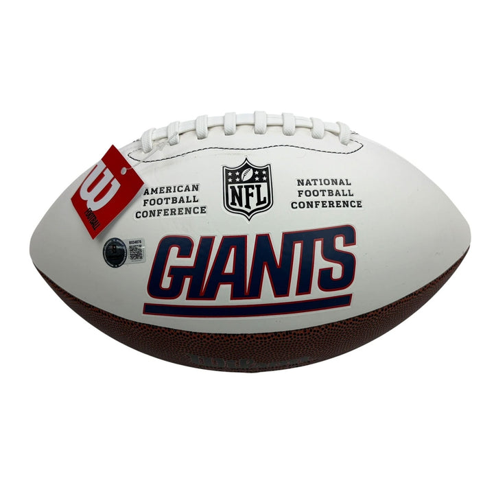 Autographed/Signed Cam Skattebo NY Giants FS Logo Football Beckett BAS COA