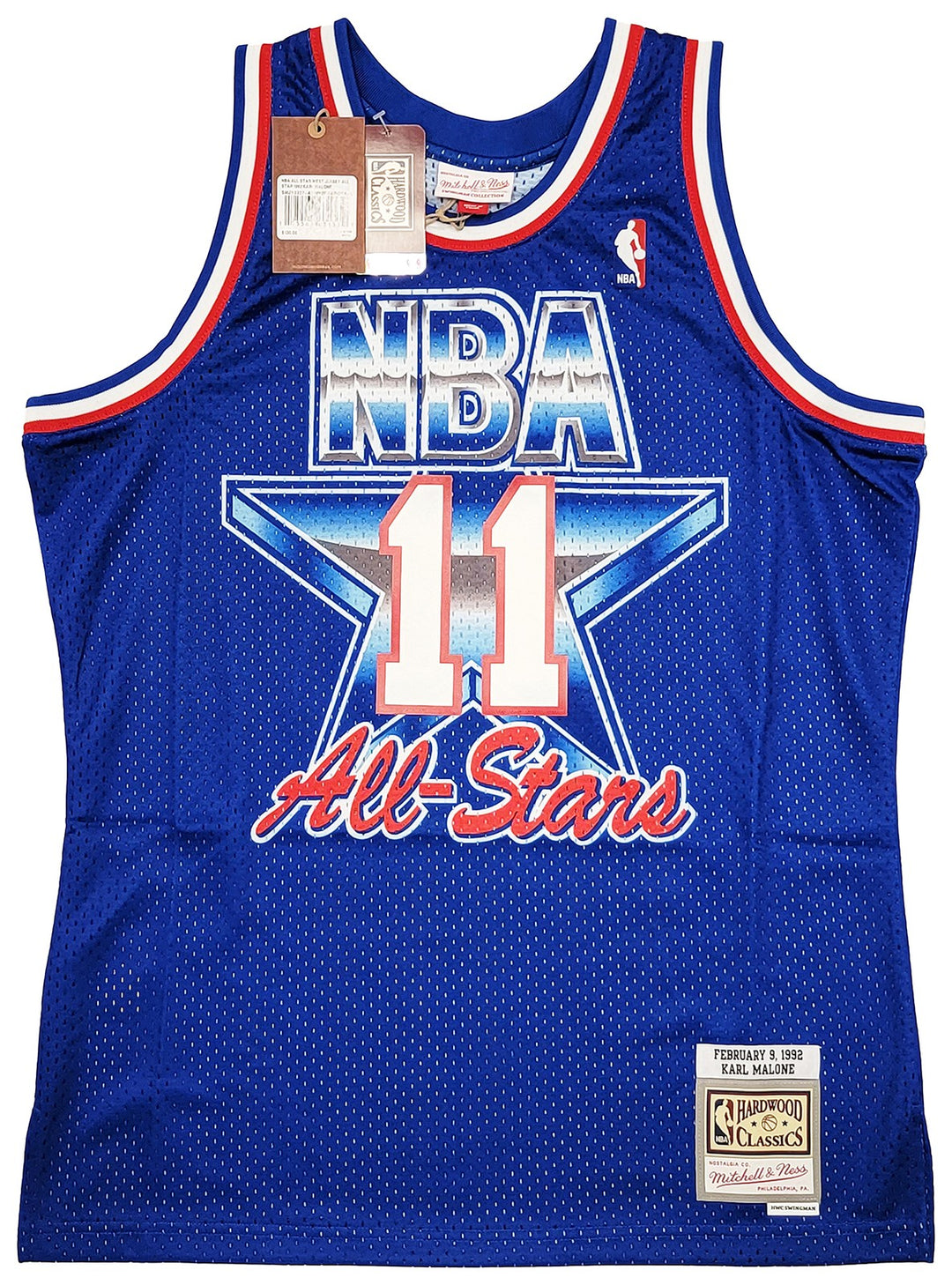 Jazz Karl Malone Auto Blue Authentic Mitchell Ness 1992 ASG Jersey Sz L Beckett