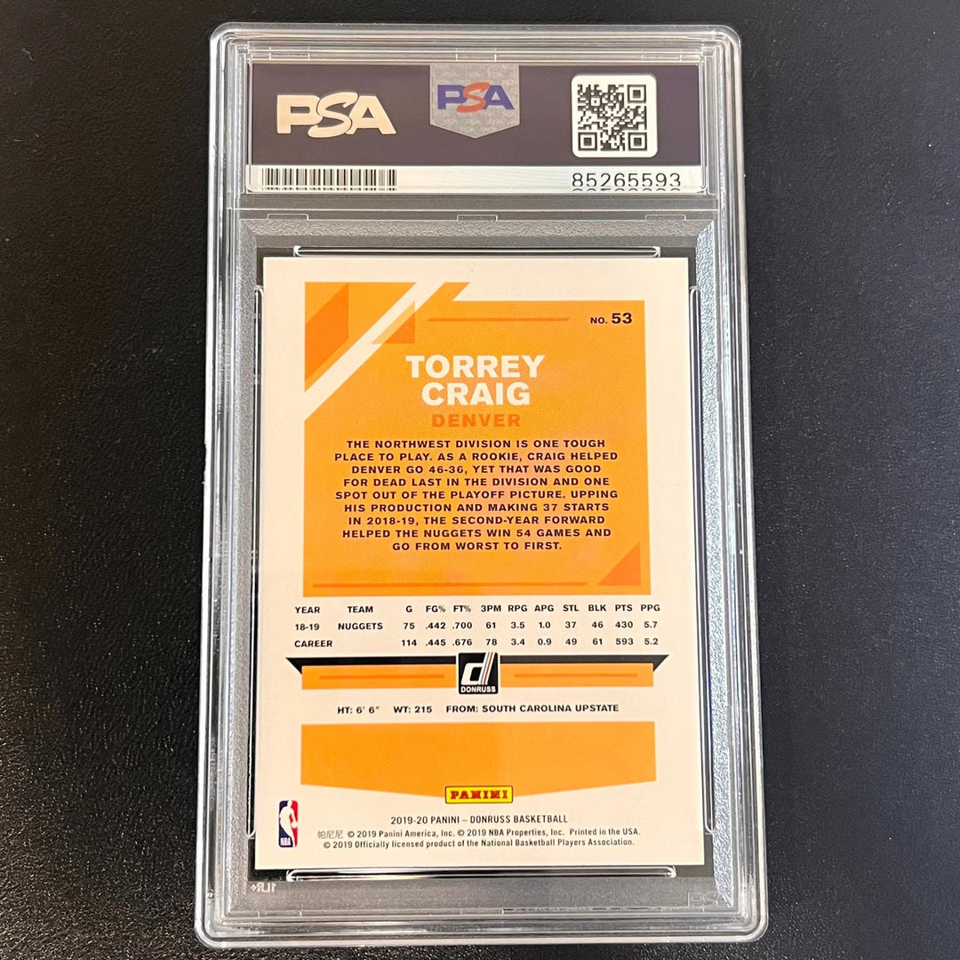 2019-20 Panini Donruss #53 Torrey Craig Signed AUTO PSA Slabbed Nuggets