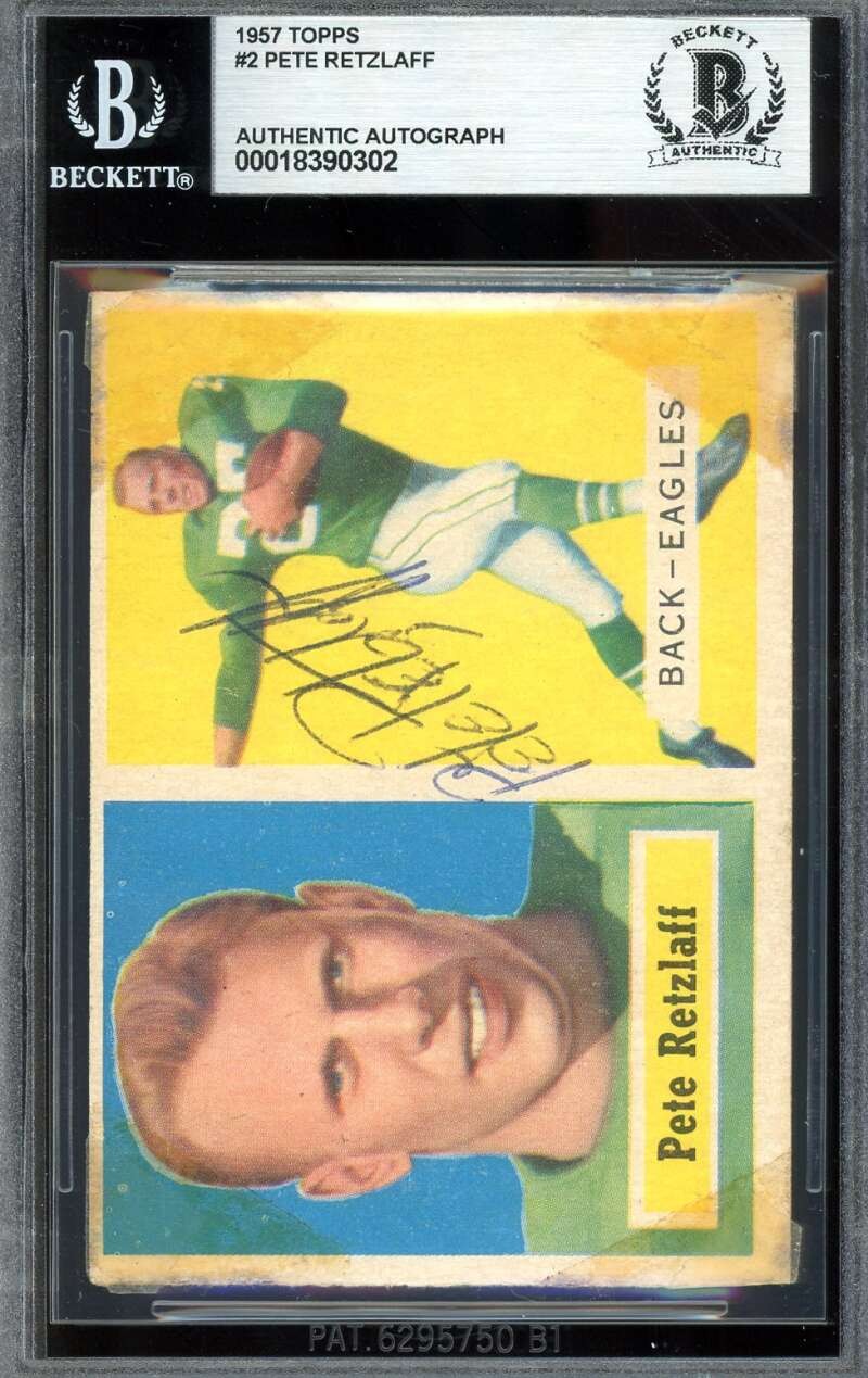 Pete Retzlaff Beckett BAS Signed 1957 Topps Rookie Autograph