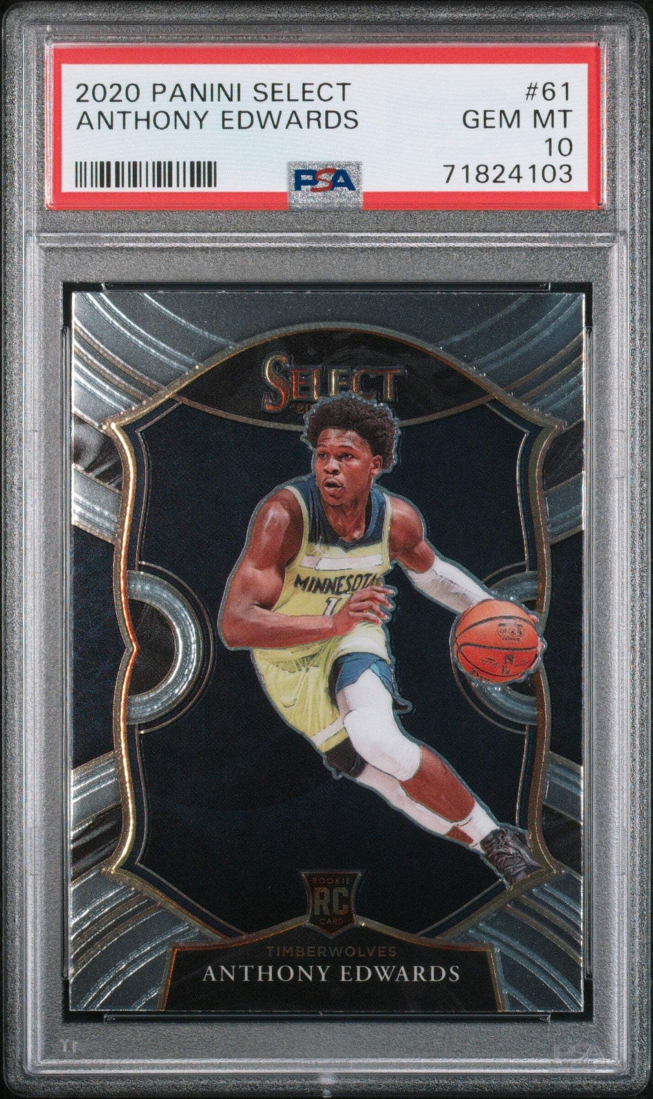 Graded 2020 Panini Select Anthony Edwards #61 Rookie RC Basketball Card PSA 10