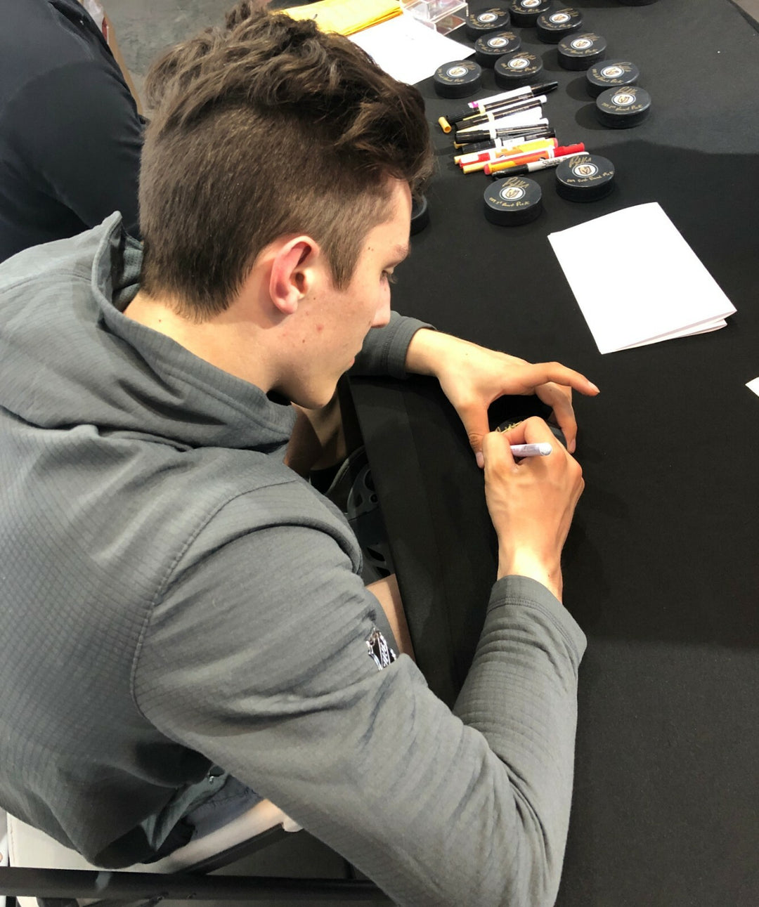 Peyton Krebs Signed Puck Inscribed: 2019 1st Round Pick Vegas Golden Knights COA