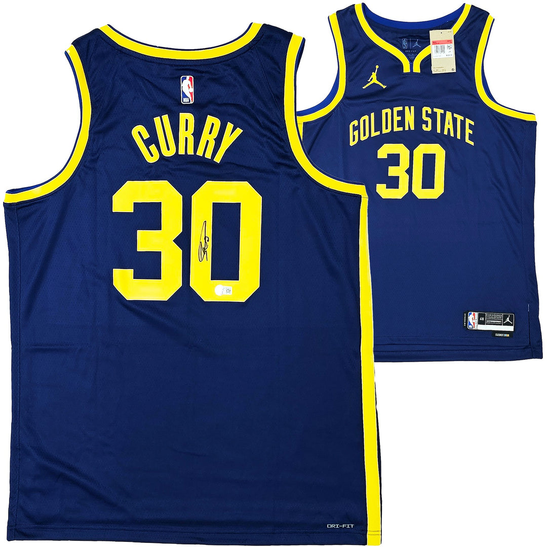 Warriors Stephen Curry Auto Blue Jordan Statement Edition Jersey Size 48 Beckett
