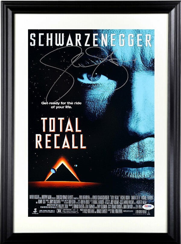 Sharon Stone signed Total Recall 11x17 Movie Poster Framed Schwarzenegger - PSA