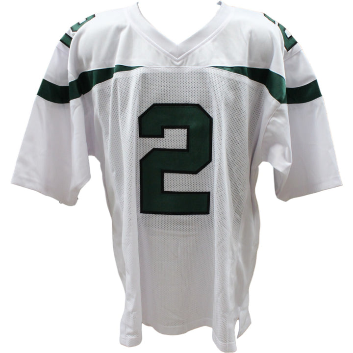 Zach Wilson Autographed/Signed White Pro Style Jersey Beckett 45997