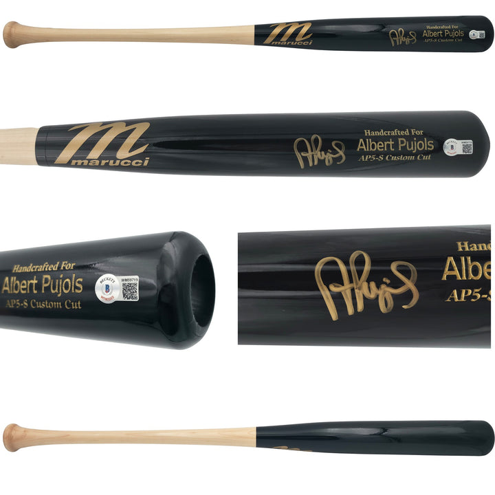 Albert Pujols Auto Black Marucci Player Model Baseball Bat Cardinals BAS