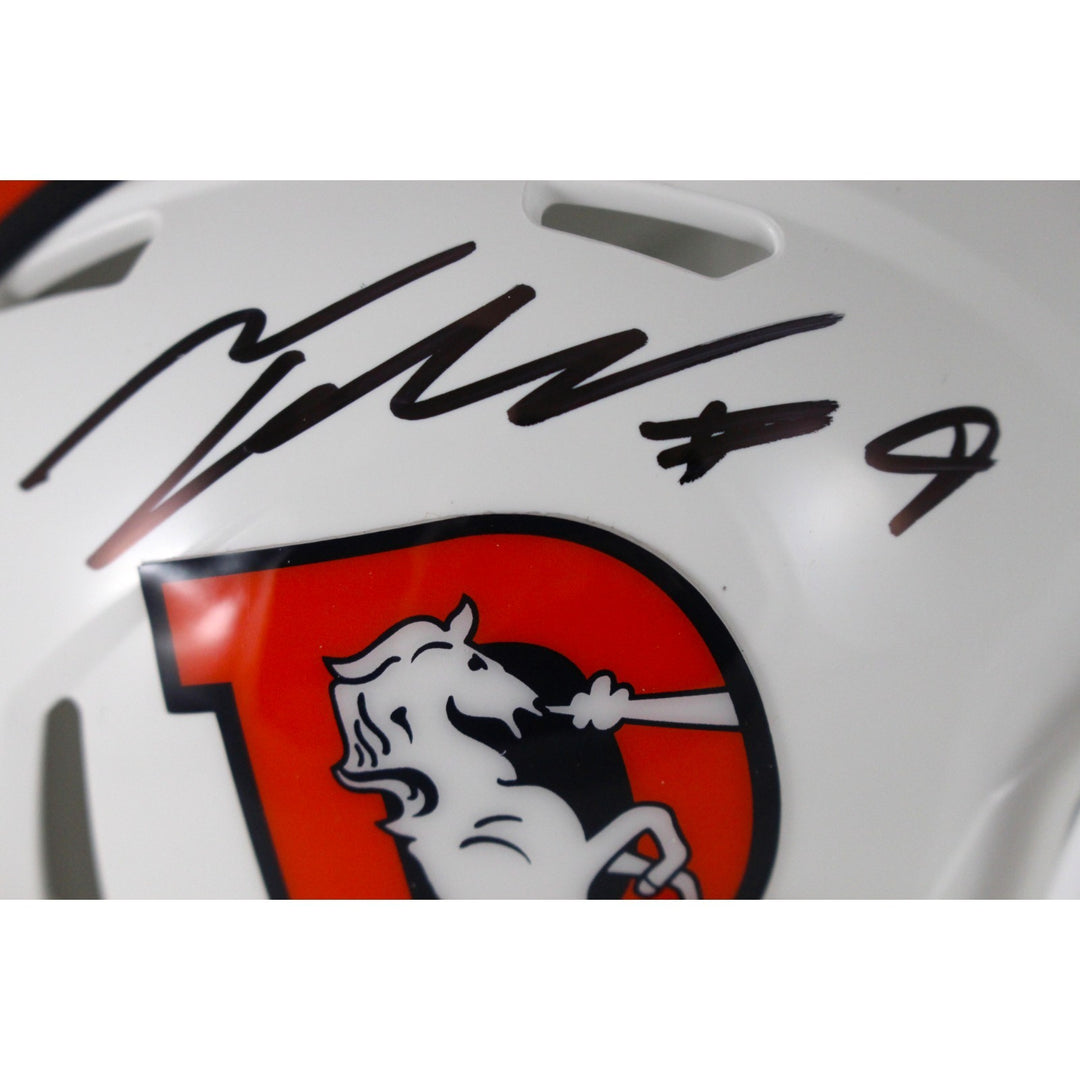 Talanoa Hufanga Autographed Denver Broncos 23 Alt Mini Helmet Beckett WIT 53452