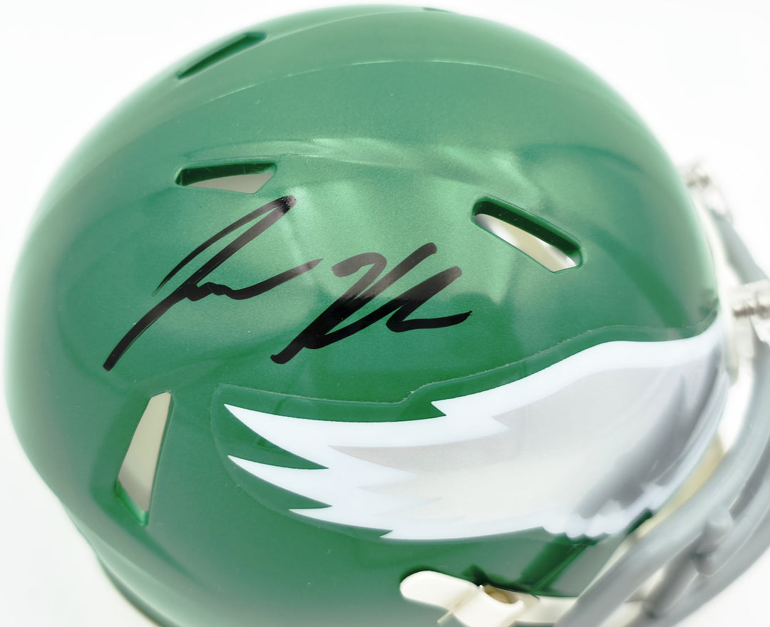Jason Kelce Auto Eagles Kelly Green 2023 Alternate Speed Mini Helmet PSA/DNA ITP