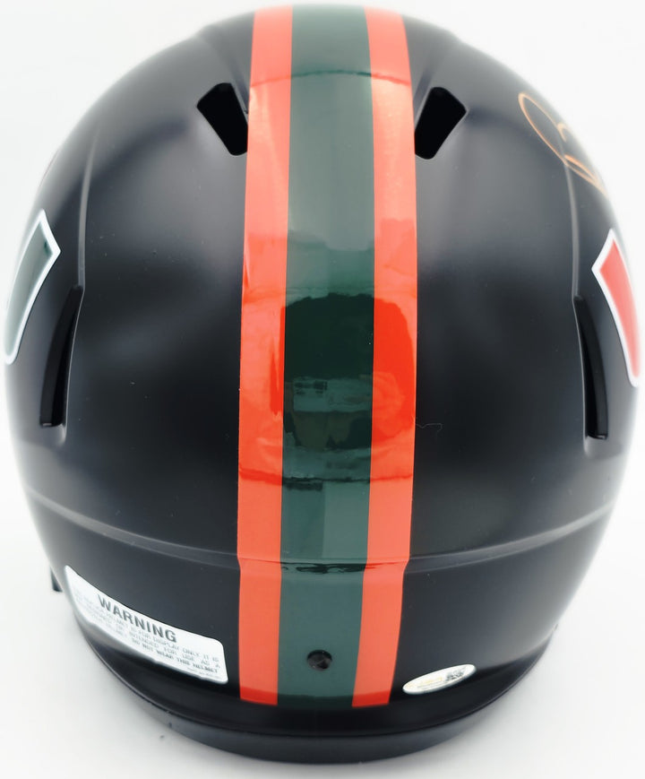 Bernie Kosar Auto Hurricanes Black Nights Full Size Speed Replica Helmet JSA