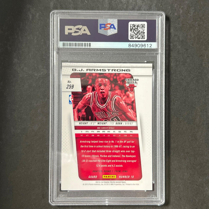 2013-14 Panini Prizm #259 B.J. Armstrong Signed Card AUTO PSA Slabbed Bulls