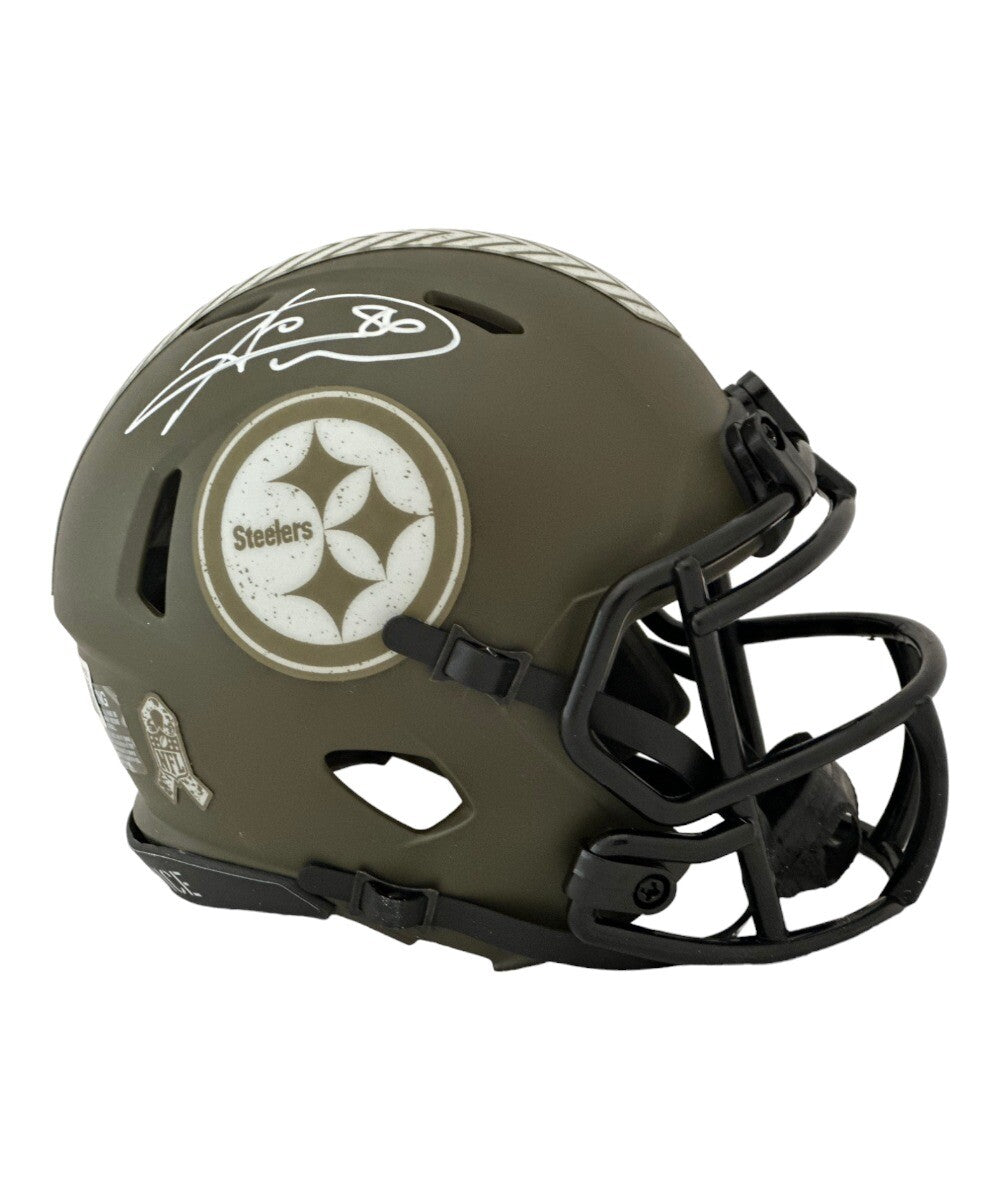 Hines Ward Signed Pittsburgh Steelers Salute Mini Helmet Beckett 42079