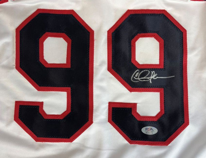 Charlie Sheen Major League Signed White Wild Thing Baseball Jersey PSA/DNA