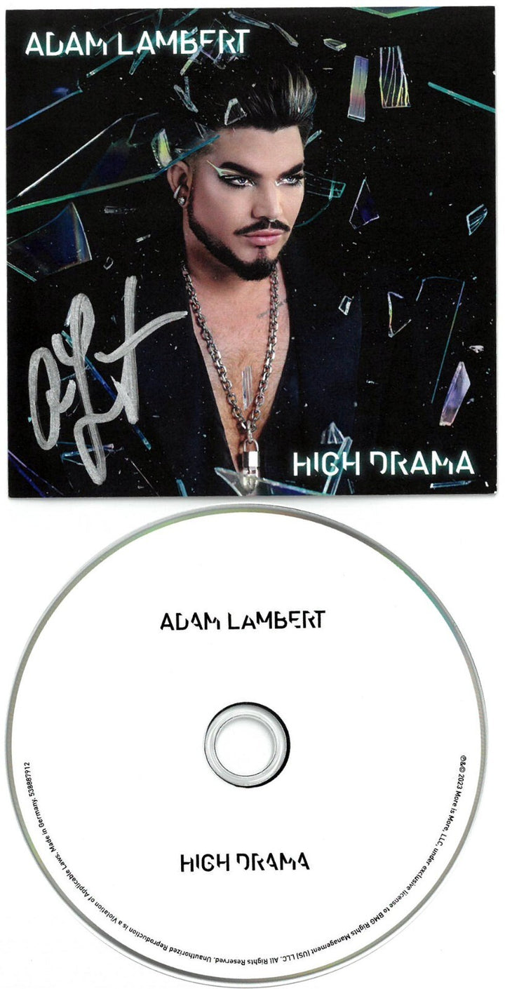 Adam Lambert signed 2023 High Drama 4.75x4.75 Art Card w/ Album Hard Cover Bookl