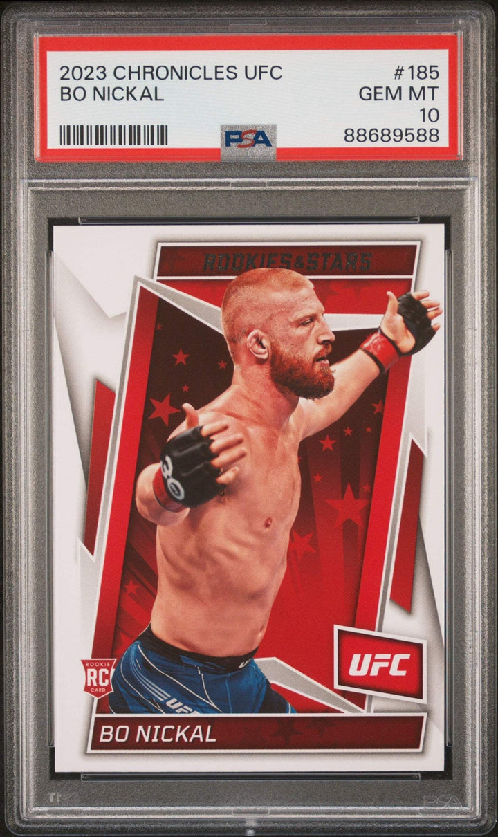 Graded 2023 Panini Chronicles UFC Bo Nickal #185 Rookie RC UFC MMA Card PSA 10