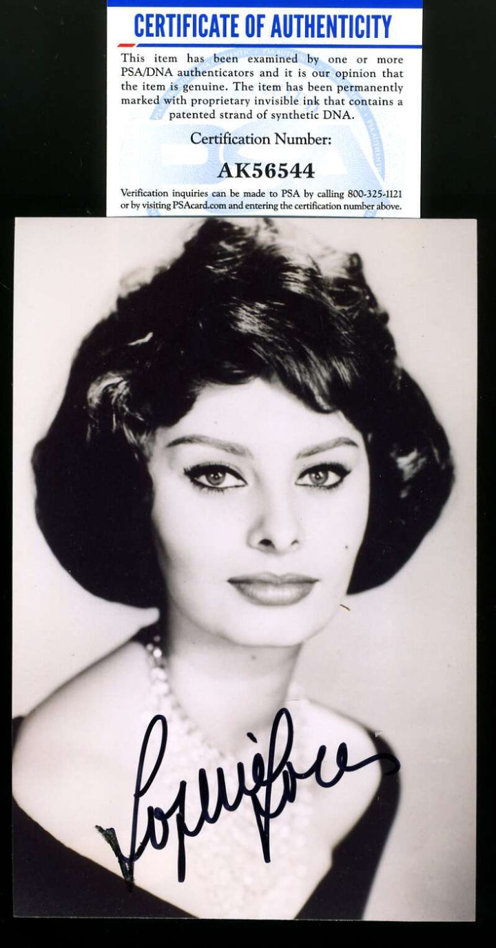 Sophia Loren PSA DNA Coa Signed 4x6 Photo Autographed