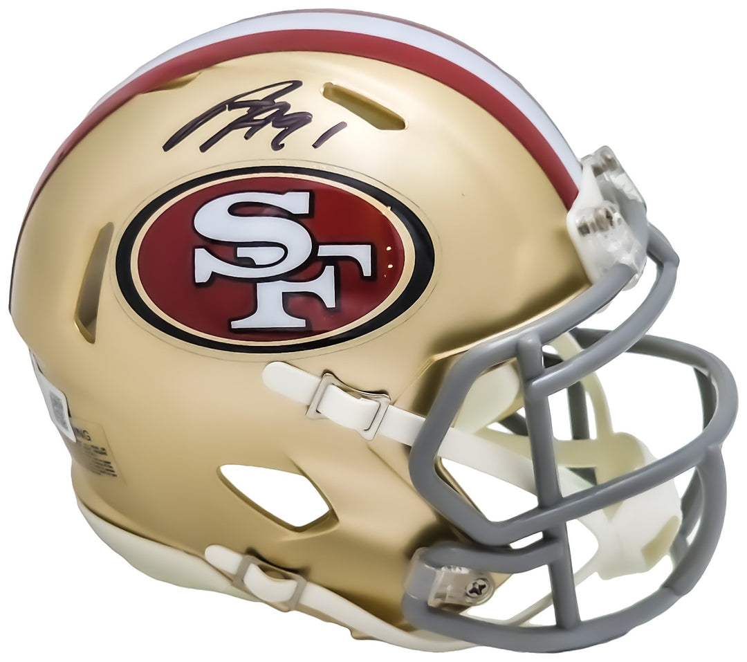 Arik Armstead Auto Signed San Francisco 49ers Gold Speed Mini Helmet Beckett Wit