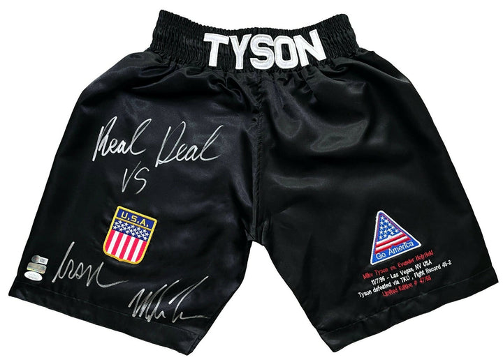Mike Tyson Signed Inscribed Iron Trunks vs. Holyfield #D/58 JSA COA "Tyson Vs."