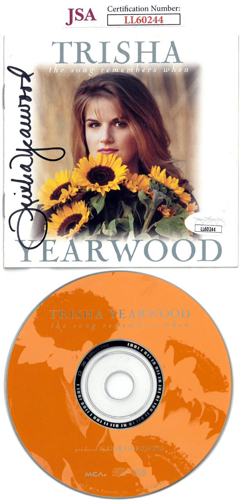 Trisha Yearwood signed 1993 The Song Remembers When Booklet w/ CD & Case - JSA