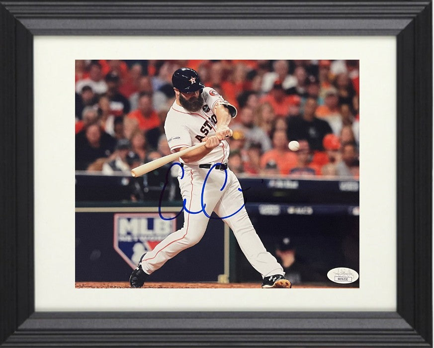 Evan Gattis signed Houston Astros 8x10 Photo Framed- JSA (2017 WS Champion)