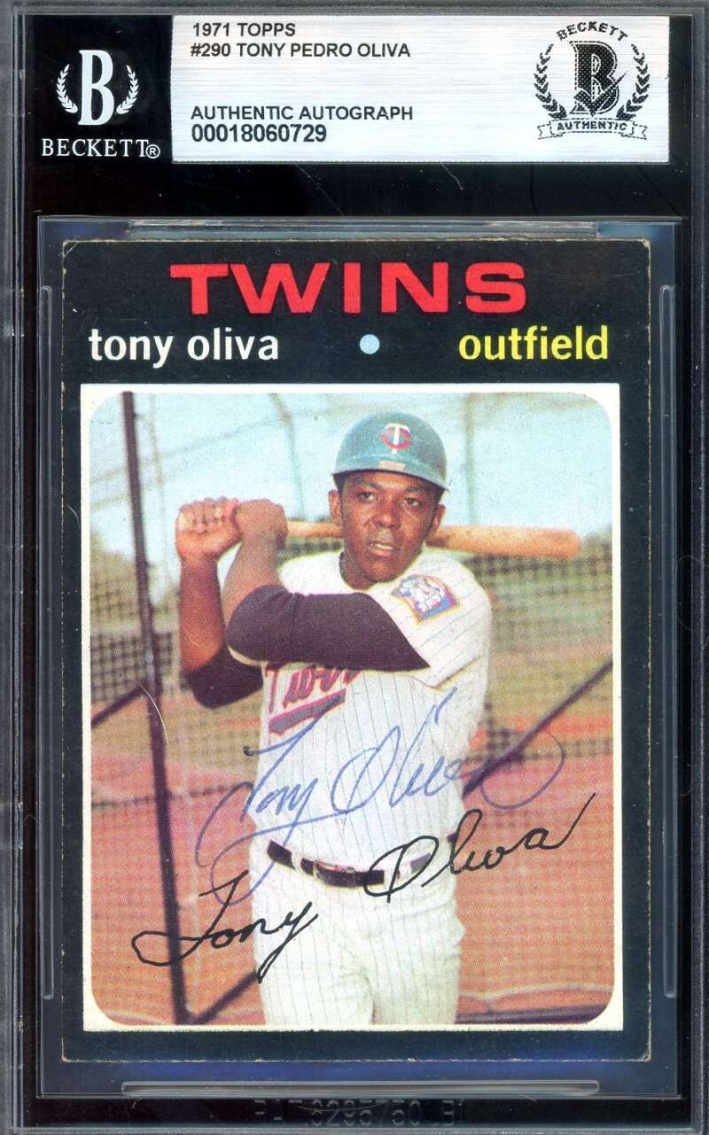 Tony Oliva Beckett BAS Vintage Signed 1971 Topps Autograph