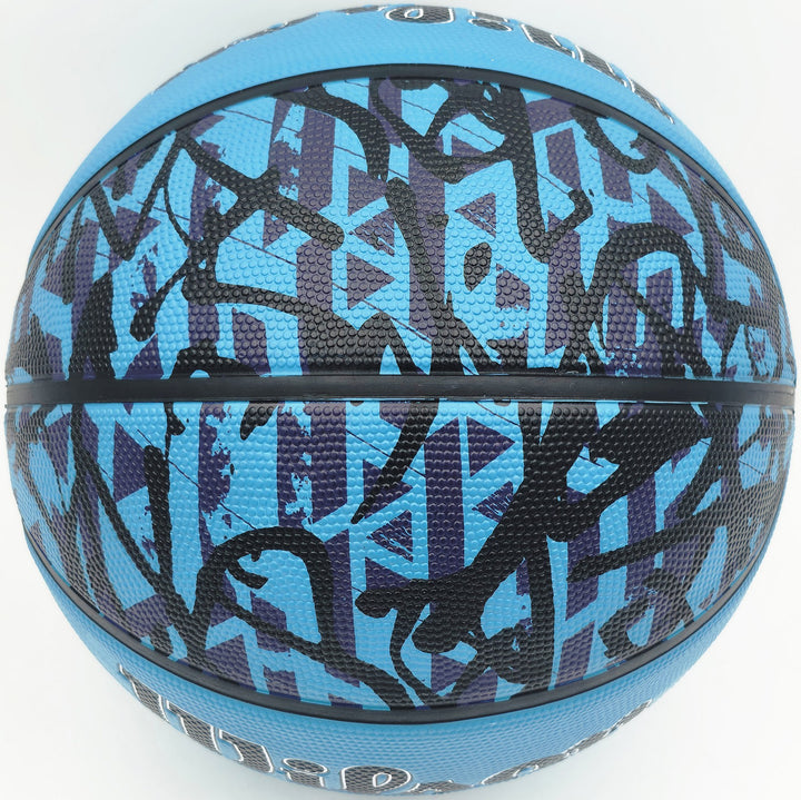 Kon Knueppel Signed Hornets Purple Graffiti Logo Basketball Fanatics Holo